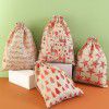 Spot: 30 * 40 large gilded cotton linen christmas bag, European and American Christmas children's gift bag, bundle mouth gift bag