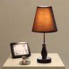 Simple modern solid wood cloth table lamp hotel bedroom bedside small night lamp dimming remote control decorative table lamp