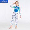  children's diving suit 2mm one-piece girls' long sleeved swimsuit sunscreen snorkeling surfing jellyfish suit