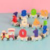 Children's puzzle wooden toys 12 section magnetic digital car puzzle assembly color wooden small train puzzle toys
