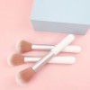 Single small white powder Blusher Brush portable short makeup tools soft fiber hair brush wholesale