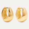 European and American metal cool wind simple arc smooth brass plating 18K real gold fashionable chunky Earrings