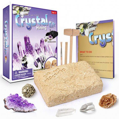 Cross border creative DIY excavation of crystals, 61 treasures, gems, archaeological fossils, children's puzzle exploration and excavation toys