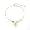 European and American ins fashion wild 18K genuine gold plated love zircon pearl lock letter pendant snake chain titanium steel bracelet