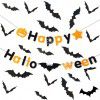 Cross border happyhalloween letter flag pulling PVC bat stickers Halloween decoration set holiday layout