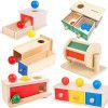 Montessori teaching aids, coin box, children's hand eye coordination, early childhood education, drawer games, wooden ball table, science and education toys