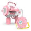 Electric Gatling backpack DIY bubble machine children's music 12 hole space rocket launcher bubble gun toy wholesale