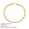 Emanco European and American cross-border new Bracelet Stainless Steel gold-plated bracelet 3mm-5mm flat Snake Bracelet Bracelet