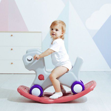 Little horse children rocking horse dual-purpose baby rocking chair car one year birthday gift toy baby rocking horse
