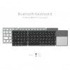 Manufacturer bt86 retro round touch Bluetooth keyboard three system universal folding keyboard portable mini wireless keyboard
