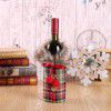 Christmas decorations, European and American new wine sets, holiday decoration props, bowknot, linen, wool collar, red wine bottle sets, spot