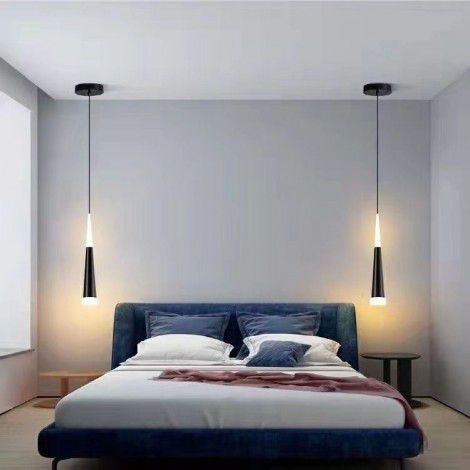 Bedside chandelier modern simple bedroom light luxury long line small chandelier single head sofa cabinet TV background wall network red