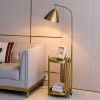 Light luxury ins floor lamp living room bedroom bedside lamp tempered glass tea table sofa vertical Nordic floor lamp