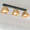 Simple modern wood art strip three head ceiling lamp creative restaurant study lamp balcony porch ceiling lamp