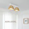 Simple modern wood art strip three head ceiling lamp creative restaurant study lamp balcony porch ceiling lamp