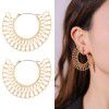 Kenjie ins style exaggerated metal pattern gold-plated earrings women's European and American cross-border fashion geometric Hoops Earrings