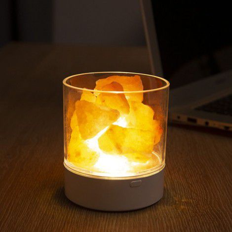 Salt lamp bedside lamp mineral salt lamp night lamp bedside atmosphere lamp flame salt stone lamp desk lamp bedroom night lamp