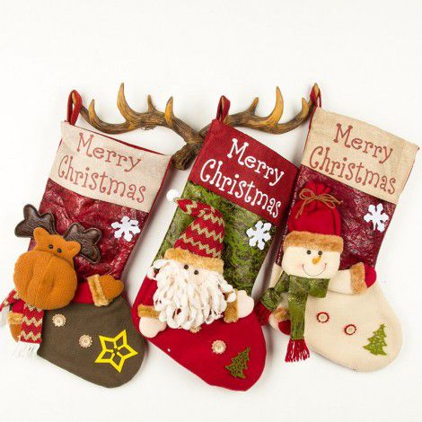 Large three-dimensional Christmas socks, Christmas socks, gift bags, Christmas candy bags, gift bags, Christmas decorations