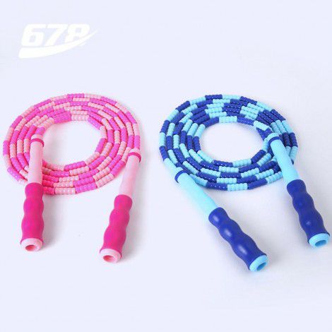 Bamboo rope skipping kindergarten children's special soft beads children's primary school students pattern scattered beads rope skipping factory wholesale