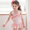 Korean version children's one-piece girls' swimsuit cute skirt type children's baby swimsuit pink suit