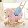 Blue fish donkey children's dual-purpose music rocking horse baby toys wooden baby rocking car birthday gift