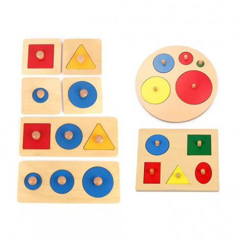 Geometric graphics panel children Montessori teaching aids shape matching wooden puzzle puzzle toys