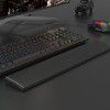 Black Jue 104 key standard keyboard supports wrist protection rest pad PU leather soft and comfortable keyboard holder 