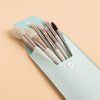 Makaron matte plastic handle 8 Mini makeup brush set portable soft hair makeup brush cross border beauty tool