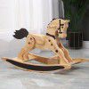 Solid wood rocking horse, small wooden horse, children, children, wooden toys, adults can sit for one year old baby's birthday gift