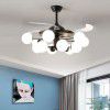 Nordic magic bean fan ceiling lamp invisible electric fan lamp household living room bedroom variable frequency integrated large wind ceiling fan lamp