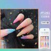 Pressonail European and American long ballet nail candy color finished nail rainbow gradient coffin nail piece