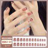 Ice through Camellia water diamond nail patch net red nail patch medium long detachable wearing nail piece nail enhancement finished product