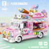 Zhegao min00886-00891000306-00310 ice cream truck milk tea truck wedding car building block toys