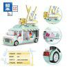 Zhegao min00886-00891000306-00310 ice cream truck milk tea truck wedding car building block toys