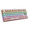 Leilangzhen mechanical keyboard 87 key wired USB luminous game plug-in dial green axis notebook desktop keyboard 