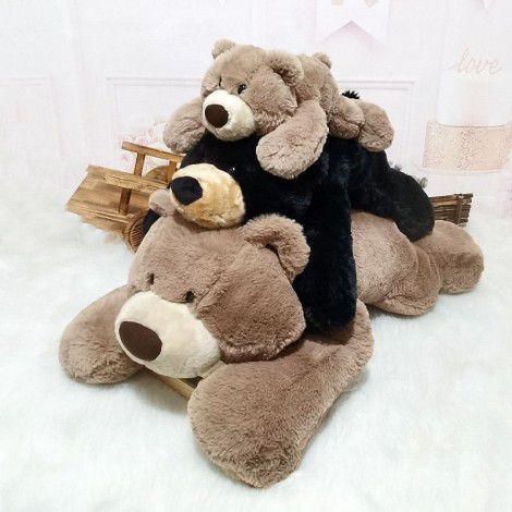 Wulula super soft lying bear plush toy dinosaur pig husky doll hug bear doll sleep pillow wholesale