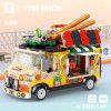 Zhegao min00886-00891000306-00310 ice cream truck milk tea truck wedding car building block toys