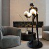 Human shape art sculpture holding ball floor lamp designer hotel living room lobby exhibition hall creative large body decoration