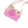 Cross border Wooden Camera Photo artifact hanging neck children's manual wooden toy camera creative small camera