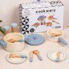 Cross border children's simulated kitchen toys, wooden kitchen utensils, pot sets, boys and girls, family, baby, cooking and cooking