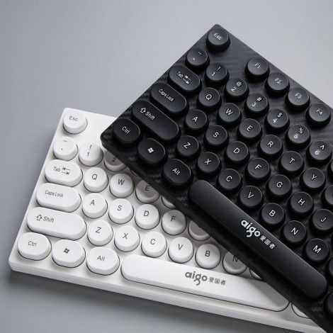 Factory wholesale silent bass keyboard retro punk dot wired interface desktop notebook general