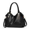 Fashionable soft leather handbag with large capacity for women's bags