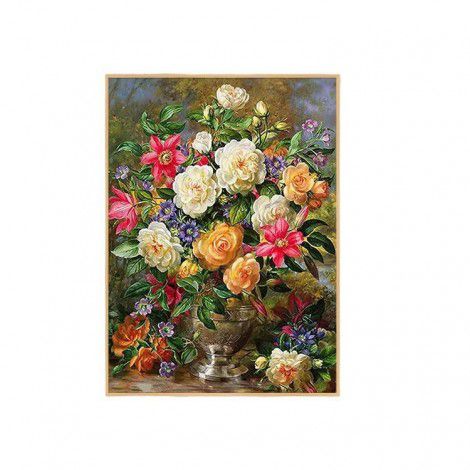 Queen's Flower Plants Flowers European Small Cross Embroidery Simple Living Room Cotton Thread Handmade Full Embroidery