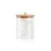 Bamboo covered cotton swab storage box, makeup remover cotton box, transparent bathroom stacking storage jar, acrylic cotton ball dust box